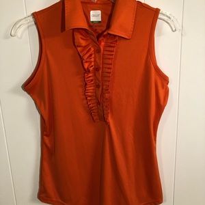 Alurl aware Sleeveless Activewear Golf Pickleball Tennis Top Orange Small